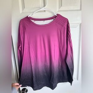 Elegant Ombre Long Sleeve Top in Purple and Black (T13)
